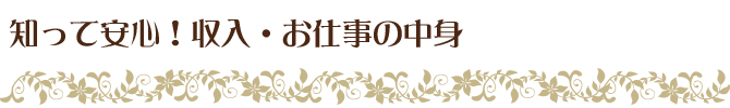 知って安心！収入・お仕事の中身